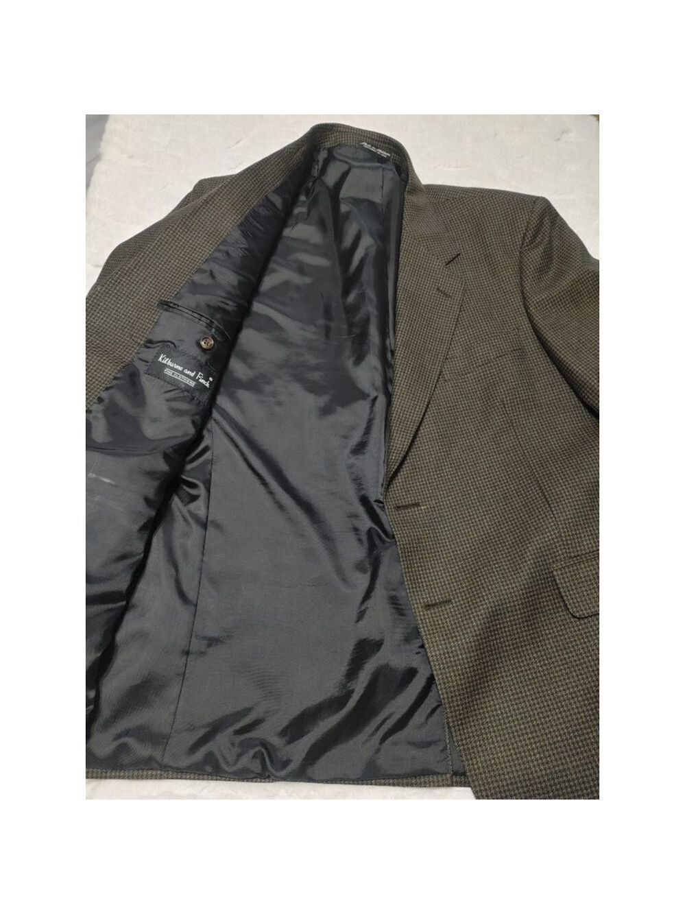 Men's Kilburne and Finch 42R Sport Coat & Blazer Brown Black Houndstooth